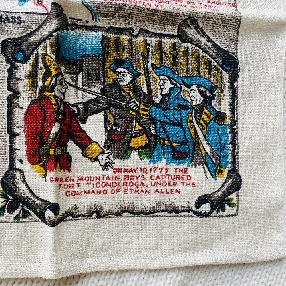 Vintage Linen Kitchen Towel Vermont Souvenir Unused Kay Dee Dish Tea